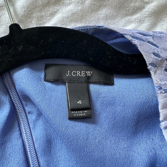 J. Crew Blue Eyelet Jacquard Fit & Flare Dress C9228 (Size 4) - Picture 7 of 10